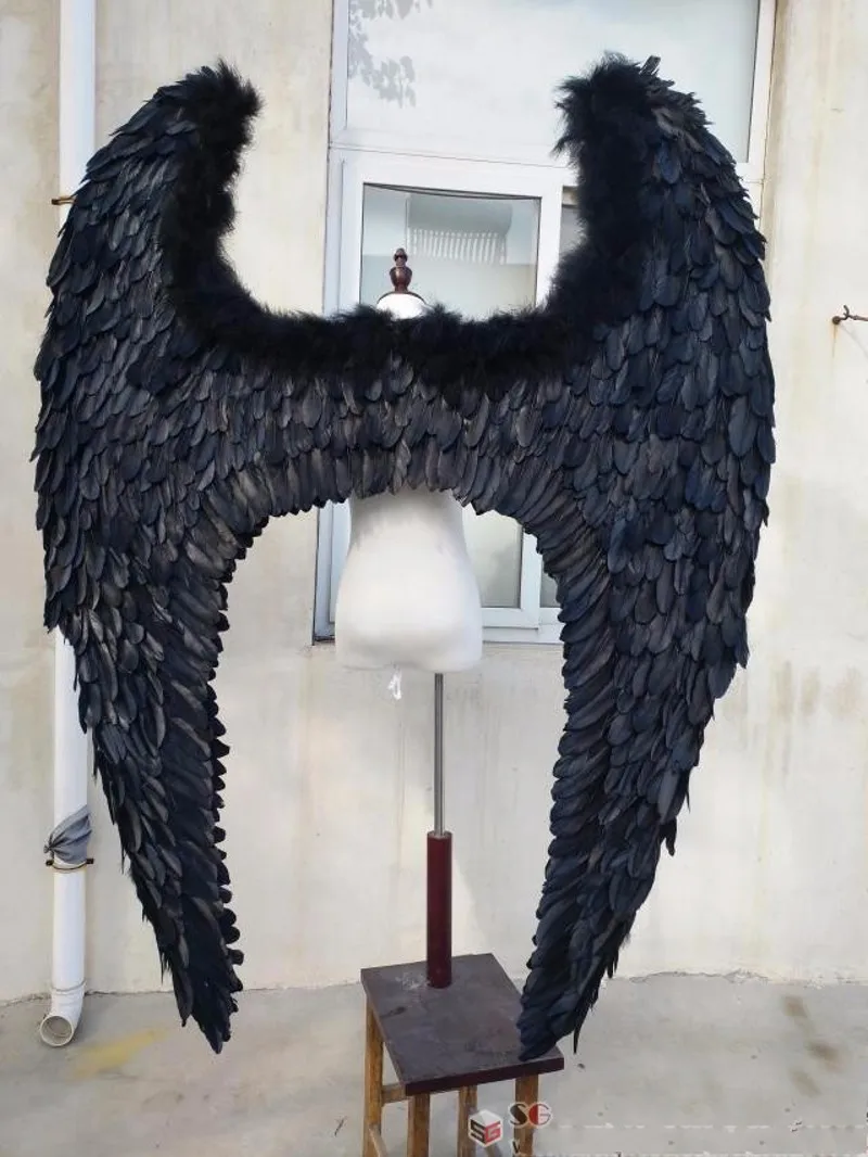 Ручной работы для взрослых большой черный Дьявол крылья для модели этап подиум для показа отображает бутафории видеосъемки модные аксессуары