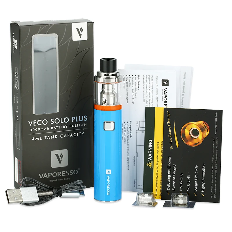 Billige Original Vaporesso VECO PLUS SOLO Starter Kit W 4 ml Tank   Eingebaute 3300mAh Batterie Ursprünglichen Geschmack Stift stil Vape Starter Kit