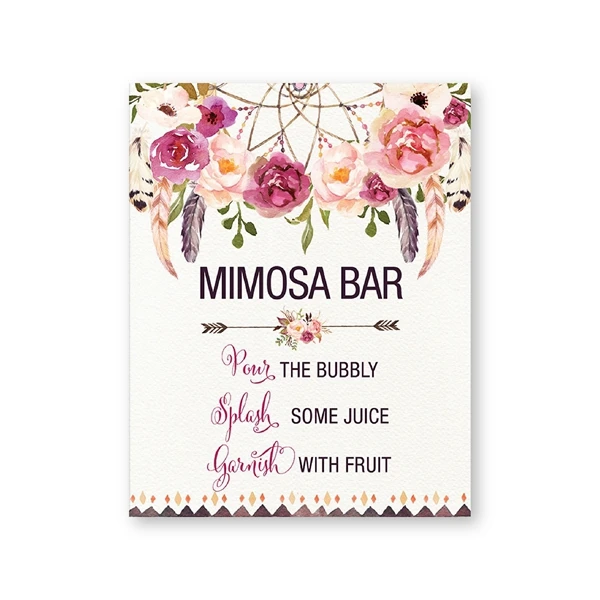 Afternoon Blooms  Printable Mimosa Bar Sign and Juice Tags