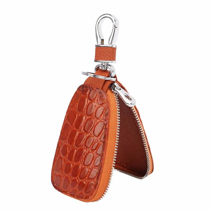 

New Explosion crocodile pattern real leather ladies key bag embossed head layer cattle key bag men's car key bag wholesale Best