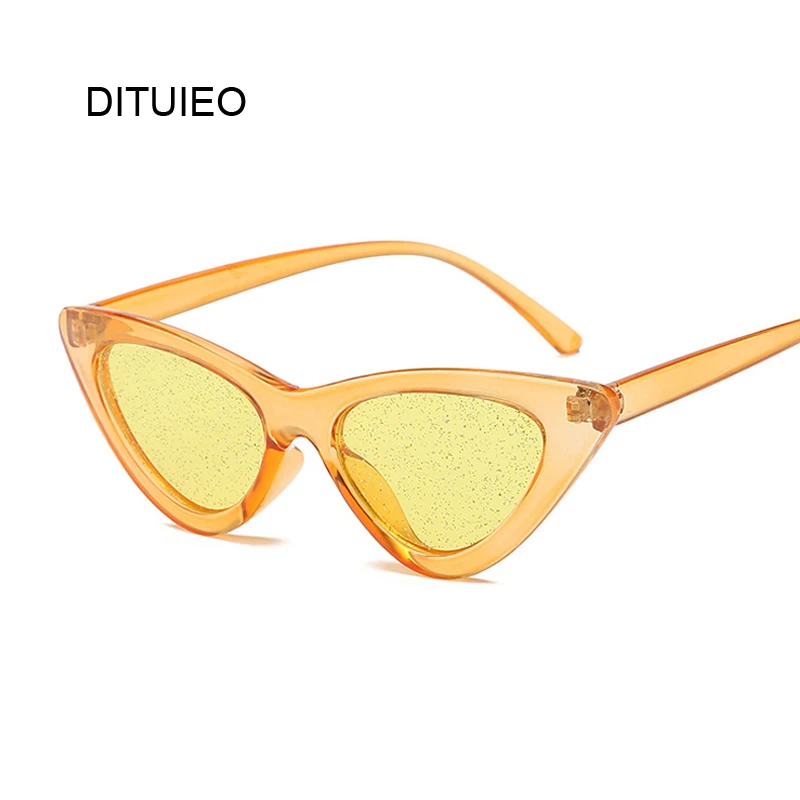

Candy Colorful Cat Eye Sunglasses Women Vintage Oval Sun Glasses For Female Purple Yellow Lens Shade Gafas De Sol UV400