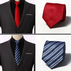 8 см 100% шёлковый жаккардовый тканый мужской праздничная одежда черный галстук Бизнес Британский Стиль Professional Working Marry темно полосатый