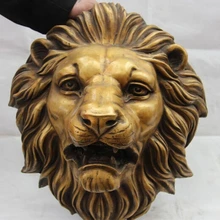 Xd 002079 китайская Бронзовая медная резная статуя в виде животного, свирепого льва, собаки