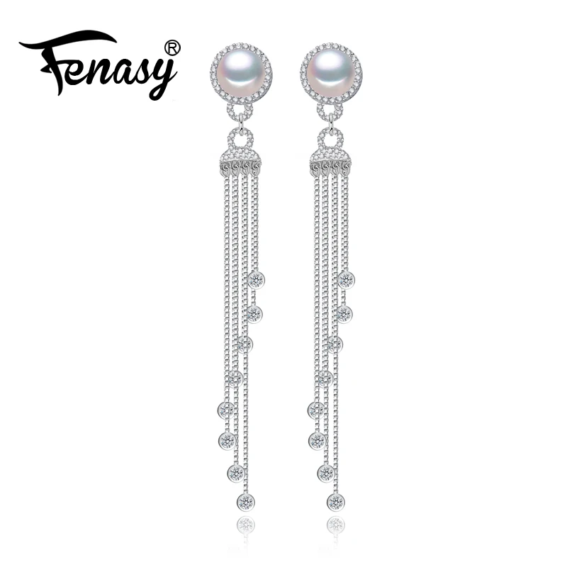 FENASY fine Jewelry long earrings for Women Casual Jewelry Pearl 925 Sterling Silve tassel earrings Charm Bohemia pearl earrings FENASY fine Jewelry long earrings for Women Casual Jewelry Pearl 925 Sterling Silve tassel earrings Charm Bohemia pearl earrings