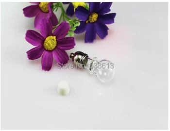 

Free ship! 100pcs/lot 5mm bamboo joint ball glass vial pendant, wish bottle pendants, glass bottle for necklace slide pendants