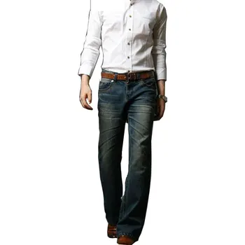 

Mens Flared Jeans Boot Cut Leg Flared Slim Fit Mid Waist Male Designer Classic Denim Jeans Pants Bell Bottom Jeans Size 27-38
