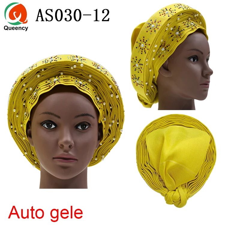 Queency африканские готовые дамы Aso oke материал авто-геле Headtie многоцветные доступны DHL AS030