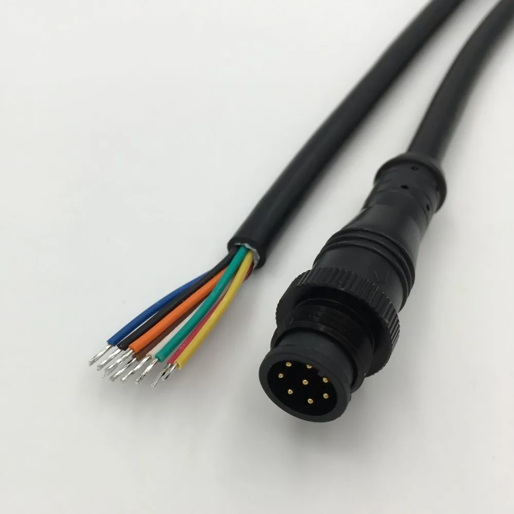 1 пара M12 Водонепроницаемый, на возраст 2, 3, 4, 5, 6, 8 Pin IP68 Мощность кабель провод разъем для светодиодный полоски мужской женский разъем маленький Размеры головки блока цилиндров 20 см