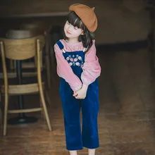 baby girls pants 2019 new embroidery children pants corduroy bib pants girl outwear clothes for 2~8 age girls Suspenders trouser baby girls pants 2019 new embroidery children pants corduroy bib pants girl outwear clothes for 2~8 age girls Suspenders trouser