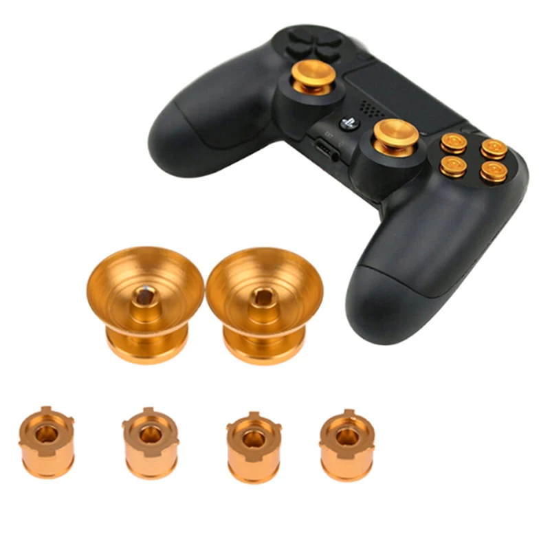 

Aluminum Metal 3D Analog Joystick Thumb Stick Grip Caps+buttons Replacement For 4 PS4 Gamepad Controller