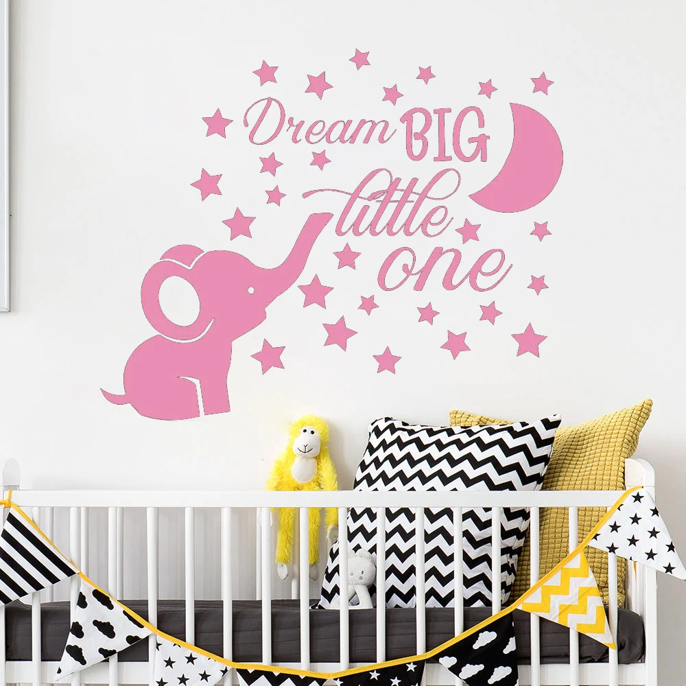Elephant Nursery Wall Decal Baby Boy Room - Quote Wall Vinyl Stickers