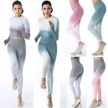 Для женщин штаны для йоги Training легинсы для фитнеса и спортзала упражнения спортивный пуш-ап брюки