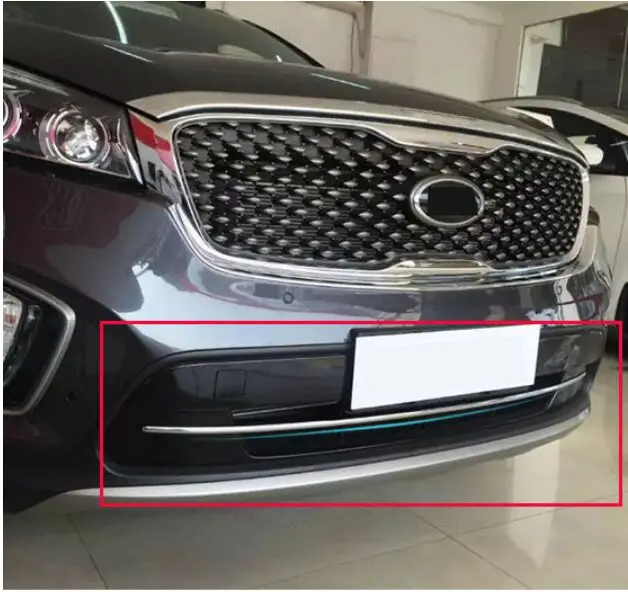 Аксессуары подходят для KIA SORENTO UM Хром передний Нижний Бампер решетка для губ крышка вставка протектор молдинг отделка спойлер защита