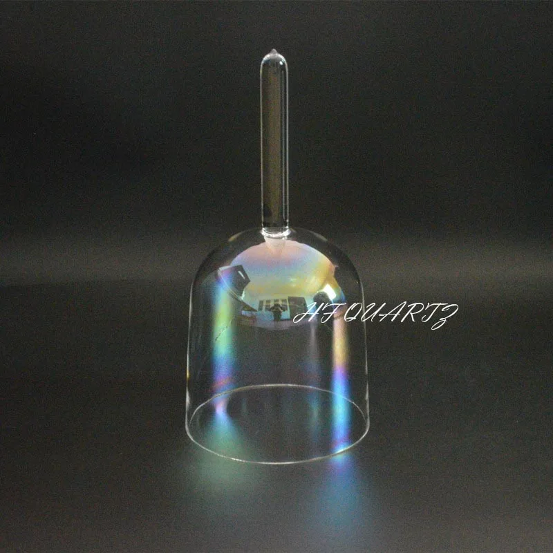 ВЧ 4 дюйма цветные кристаллы Поющая чаша с ручкой Радуга для вашего здоровья C/D/E/F/G/A/B/C# Любая Примечание для йоги - Цвет: Cosmics