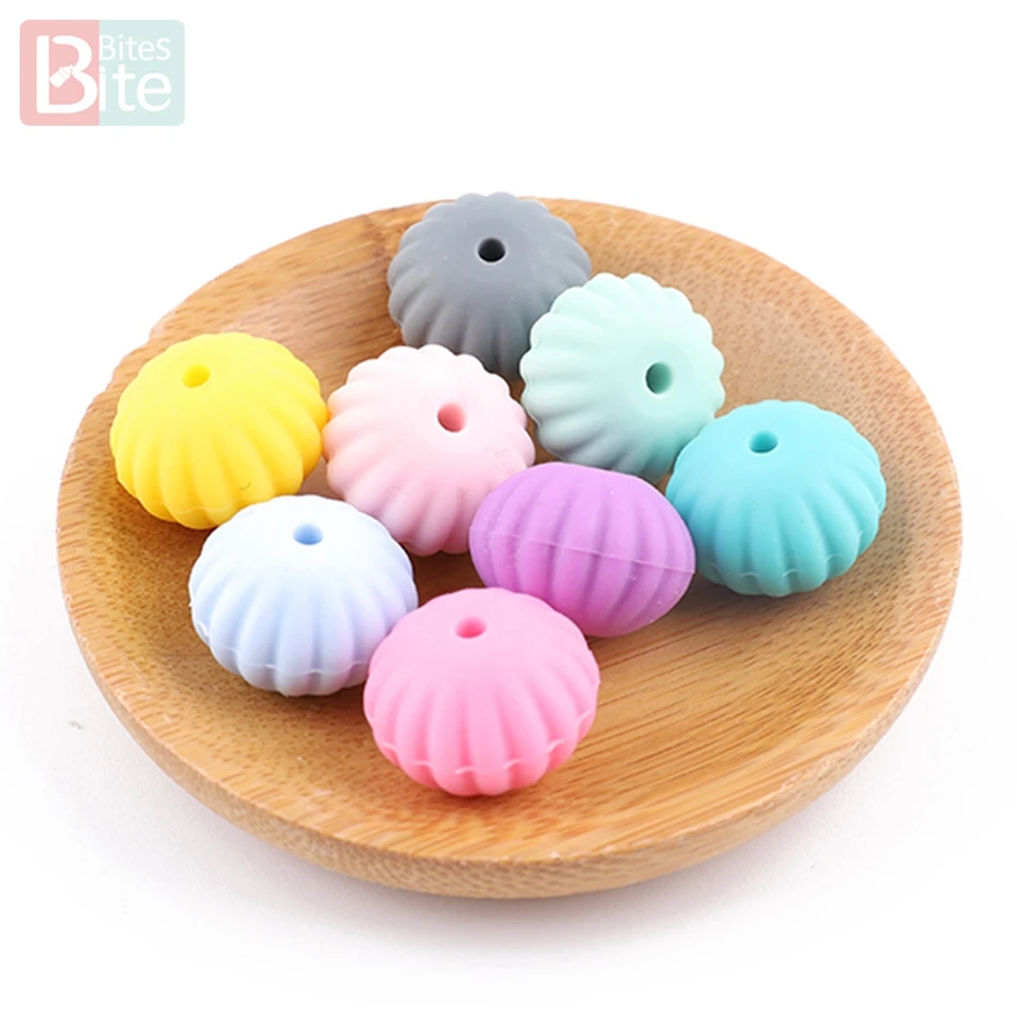 

Bite Bites 10PC Silicone Beads Scallop Diy Baby Products Food Grade Silicone Rodent Beads Pumpkin Baby Teether