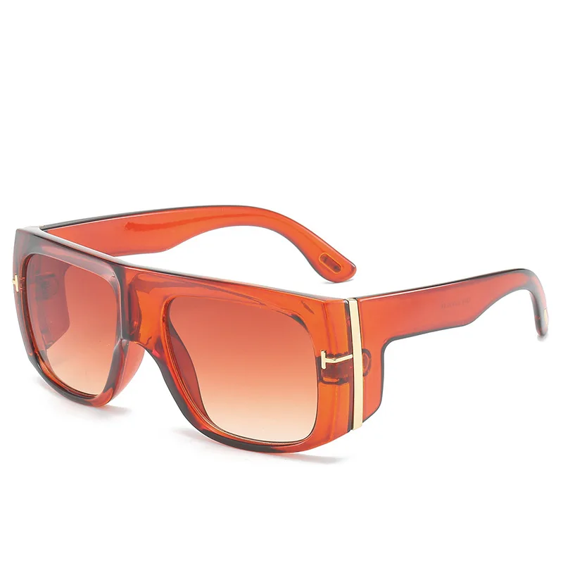 Square Sunglasses T Men Brand Designer Fashion Large Windproof Sunglasses Goggles Retro Punk Sun Glasses Shades for Women - Цвет линз: Tea Tea