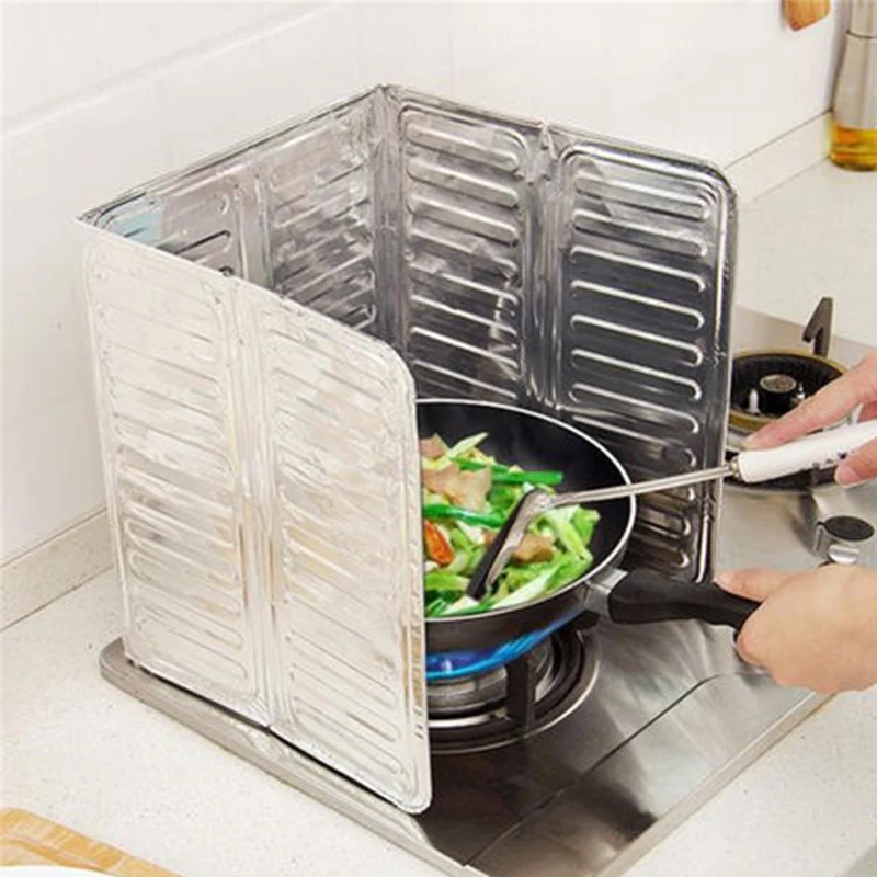 

Aluminum Foil Oil Block Oil Barrier Stove Cooking Heat Insulation Anti-Splashing Oil Baffle Kitchen Utensils Supplies