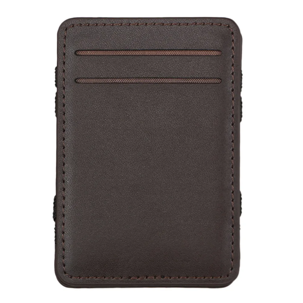 Aelicy тонкий кожаный ID/держатель кредитной карты Двойные передний карман кошелек с RFID Блокировка кожаный чехол для визиток для мужчин - Цвет: Коричневый