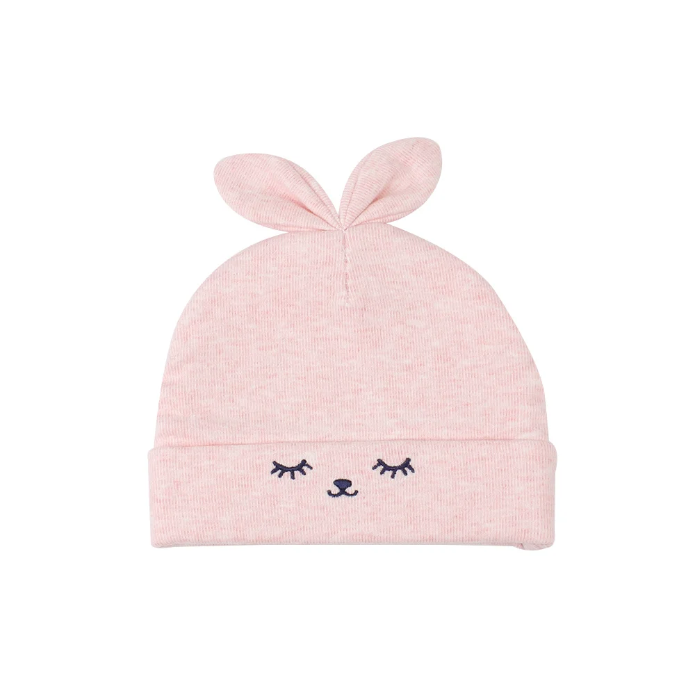 Cartoon Rabbit Baby Beanie Hat Cute Ears Newborn Tire Hat For Boys Cotton Comfortable Infant Beanie Spring Baby Girls Clothing (2)
