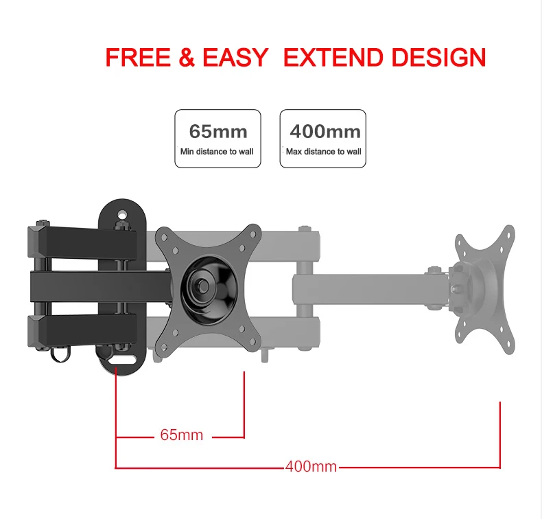 Universal Adjustable TV Wall Mount Bracket Universal Rotated Holder TV Mounts for 14 to 32 Inch LCD LED Monitor Flat Panel