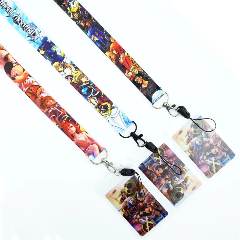 

Japan Anime Kingdom Hearts Neck Strap Lanyards Game ID Card Gym Mobile Phone Strap Badge Holder Rope Key Chain Cosplay Gift New