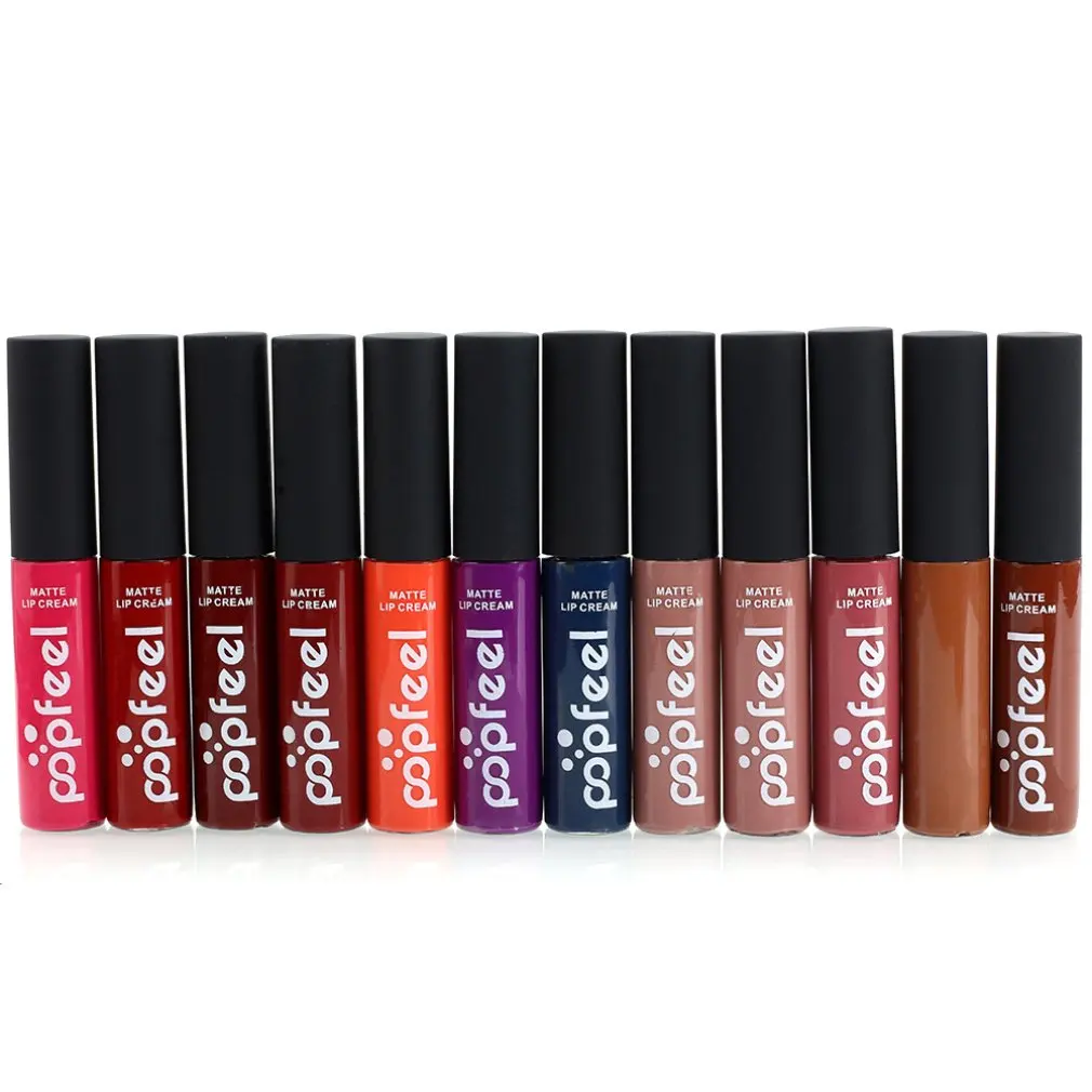 12Colors Women Matte Mini Lip Gloss Waterproof Cosmetic Makeup Liquid Lipstick Hot Selling Market Trend - Цвет: 12 colors