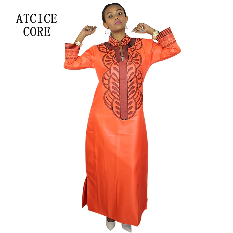 african fashion style African New Bazin Embroidery Dresses Long Dress Without  Scarf Soft Material LA066 african couple outfits