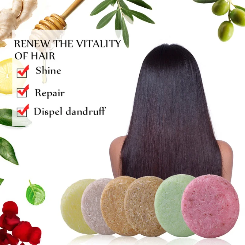 6 цветов органический шампунь для волос ручной работы мыло богатое растительными эфирными маслами увлажняет волосы удаление перхоти уход за волосами продукт