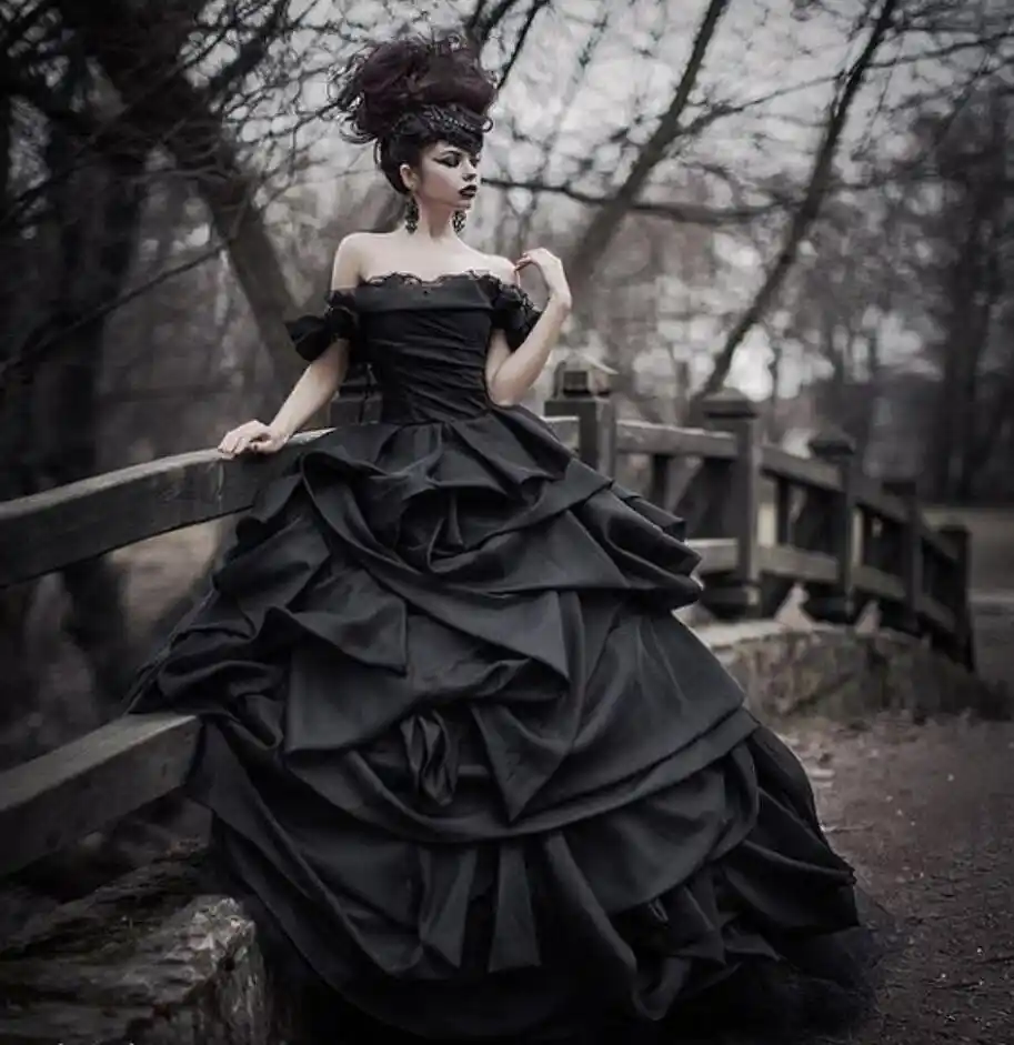 black satin wedding dress