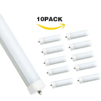 

10 Pack LED Tube Light,8ft 45W,Replacement 100W Fluorescent Lamp,4800lm 5500K,8FT Single Pin FA8 Base,Frosted Cover(10 Pack 8ft)