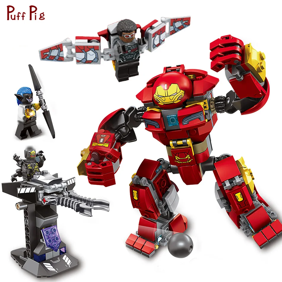 

420pcs Super Genuine Hero Avengers Iron Man Anti-Hulk Model Building Blocks Compatible Legoing Technic Figures Toys For Children