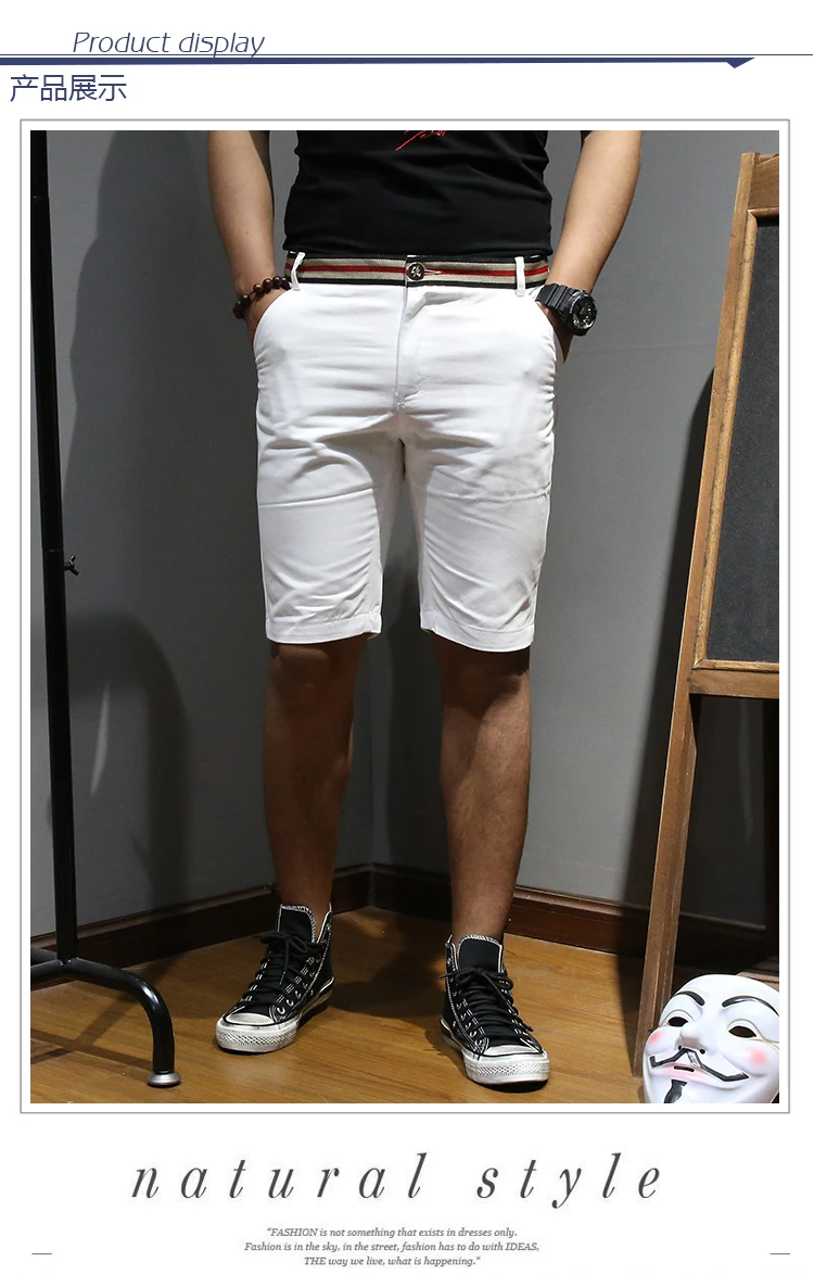 Large Size 42 40 38 Men's Shorts 2019 Summer New Fashion Men's High-Quality Cotton Casual Shorts Black White Slim Men Shorts black casual shorts