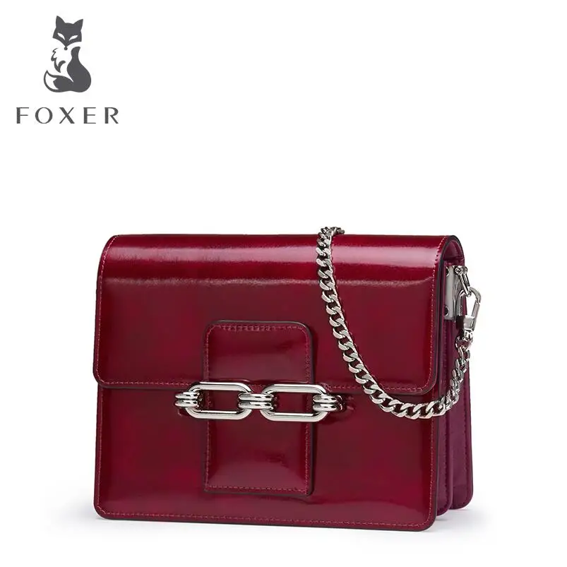 

free delivery Cow leather handbag Chain bag Small square package Retro leather pouch girl Shoulder Messenger Bag