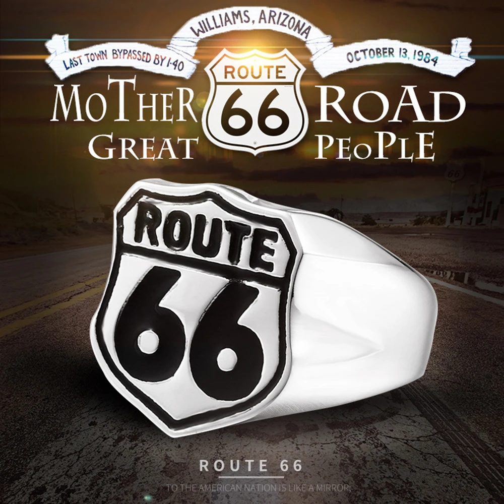Мотоцикл ManUnique Route 66 MC Клубная Байкерская распродажа кольцо из нержавеющей стали