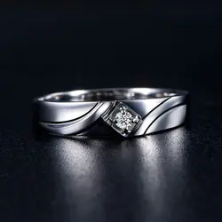 18 K Gold 0.04ct кольцо с бриллиантом для Для мужчин Натуральная K золото и природных алмазов Для мужчин свадебное обручальное кольцо Fine Jewelry