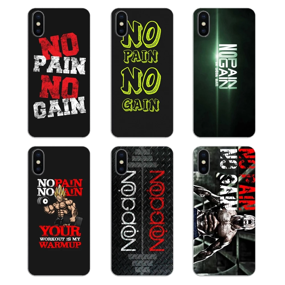 For Samsung Galaxy A5 A6 A7 A8 A9 J4 J5 J7 J8 2017 2018 Plus Prime Ultra Thin Case no pain gain Gym and Fitness Quotes Poster |