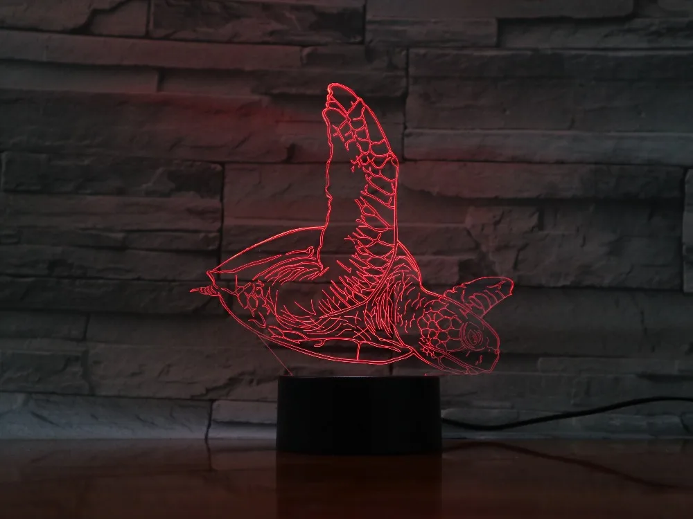  3D1344 Sea Turtle 3D LED Light Desk Table Halloween Decoration Father Gift Kid Graduation Holiday U - 32877398336