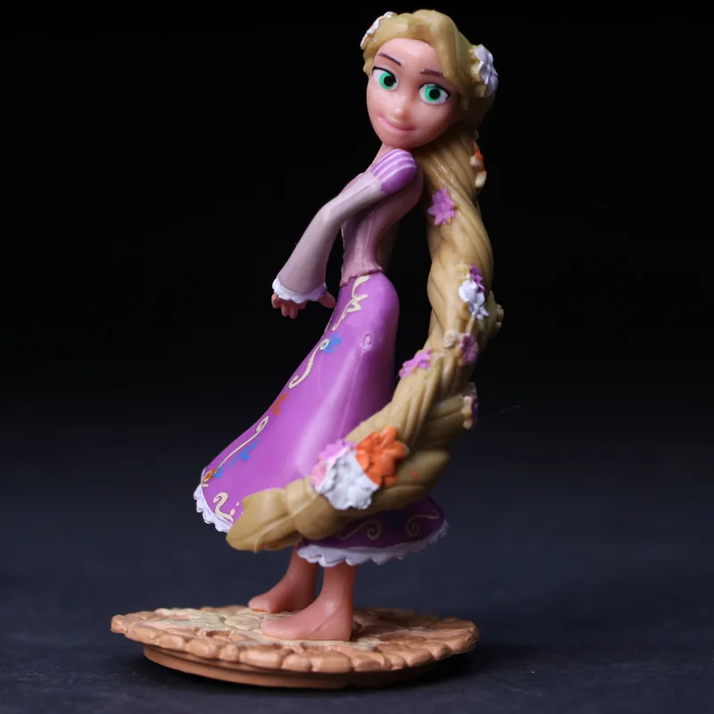 

Wholesale 10pcs/lot Hot Toys Mini princess Rapunzel Figure PVC doll cake decoration toys for kids Birthday Gift