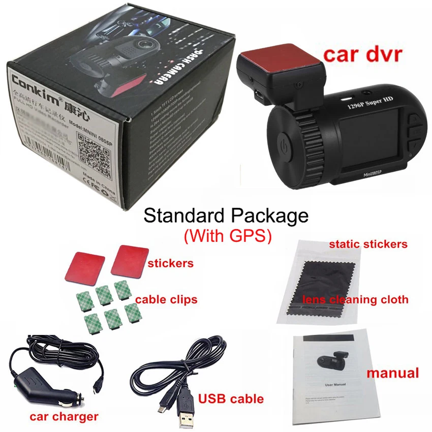 Мини видеорегистратор Conkim 0805P Автомобильный видеорегистратор 1296P Автомобильная камера Full HD Pro конденсатор Скрытая камера Dashcam gps HD DVR камера