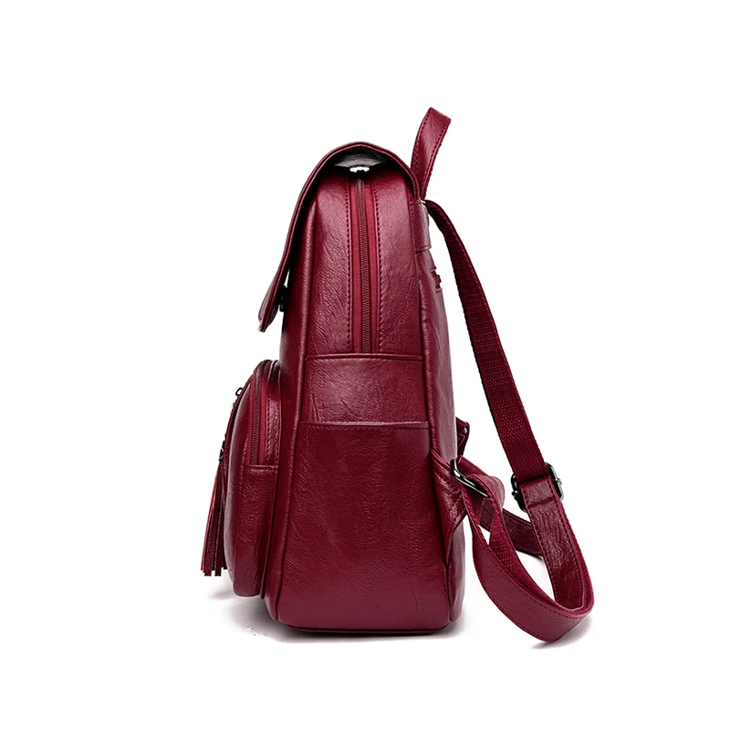Borla de las mujeres Mochila de cuero de la PU de la alta calidad Mochila mujer, Mochila de bolso para chica de moda Mochila Casual bolsa las mujeres