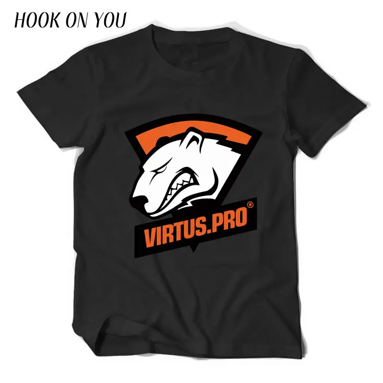 Футболка DOTA 2 CSGO Virtus.Pro Мужская модная повседневная хлопковая с круглым вырезом