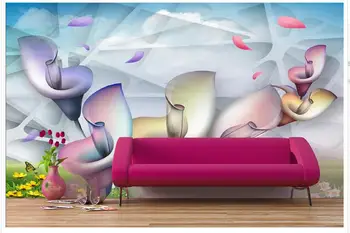 

3D modern fashion beautiful purple calla lily classic wallpaper for walls custom 3d photo wallpaper Home Decoration