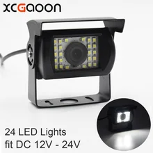 XCGaoon Universal Car Rear View Camera 170 Degree Waterproof 24 LED Nights Vision input DC 12V-24V, Compatible with BUS & Truck