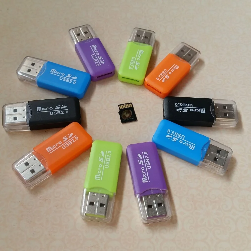 

Yescool Colorful High Speed Mini USB 2.0 Card Reader for Micro SD Card TF Card Adapter Plug and Play Microsd for Tablet PC