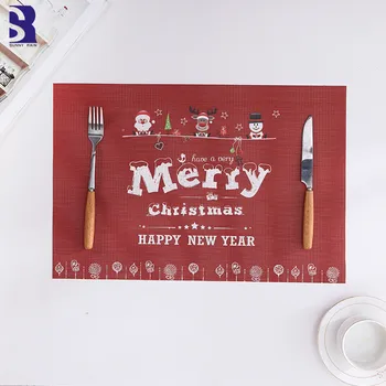 

SunnyRain 6-Piece PVC Rectangle Table Setting Christmas Decorations for Home Table Placemat Luxury Place Mats Insulation Mat