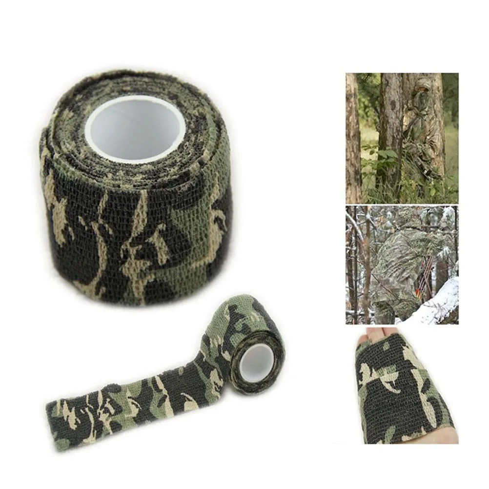New 1 Roll 5CMx4.5M Camo Waterproof Stretch Bandage Wrap Outdoor Hunting Shooting Tool Camouflage Tape Cloths