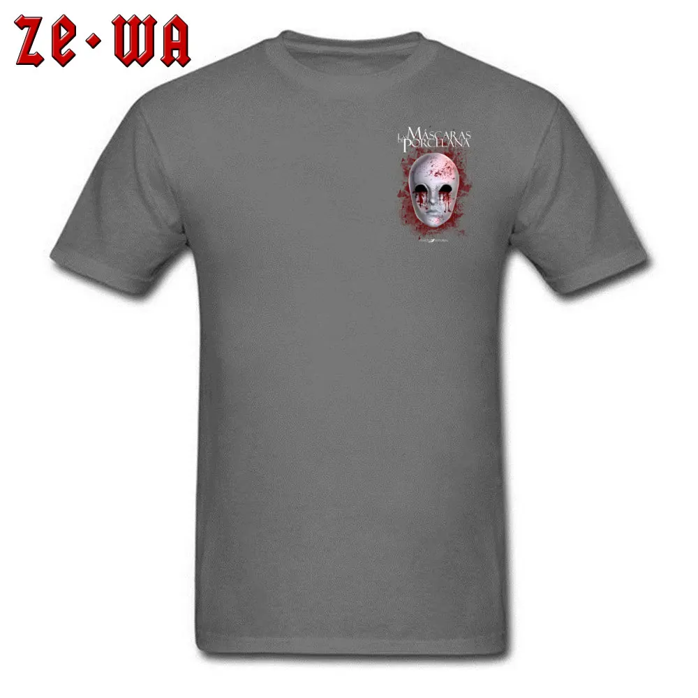 Las mscaras de porcelana T Shirts Short Sleeve Casual Brand Men Summer T Shirt Casual Tees Round Neck Cotton Free Shipping Las mscaras de porcelana Chest carbon