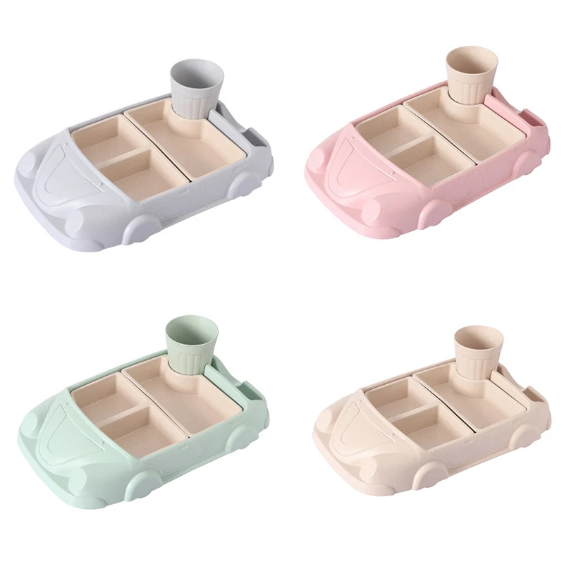 4pcs-Toddler-Car-Tableware-Set-Children-Feeding-Set-Eco-Friendly-Kid-Plate-Cup-2-Seperate-Dishes (1)