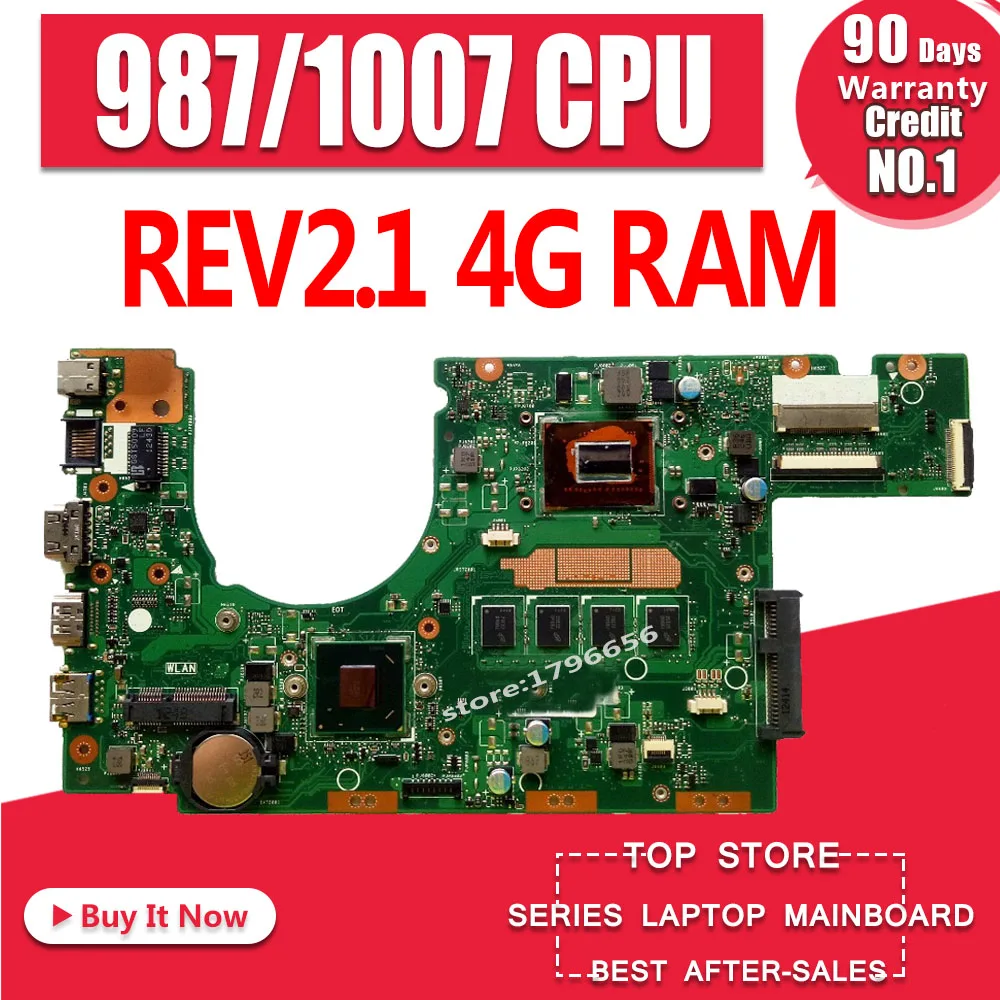 new motherboard S300CA For ASUS S300CA S300C VivoBook Laptop motherboard S300CA mainboard 987/1007U REV2.1 4G RAM