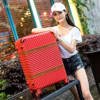

Business trolley case small medium and large suitcase female universal wheel retro passworde suitcase set